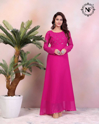 SK Creation Flared/A-line Gown(Pink)