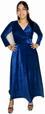 Garima Fashion Flared/A-line Gown(Blue)
