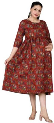 KRISHNA FASHION Flared/A-line Gown(Maroon)