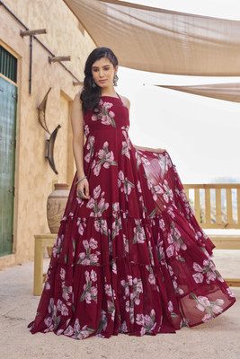 Odd by chansi Trendz Flared/A-line Gown(Maroon)