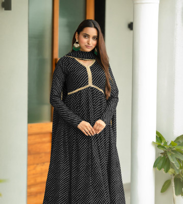 FancyFits Anarkali Gown(Black)