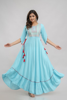ftDiva Anarkali Gown(Blue)