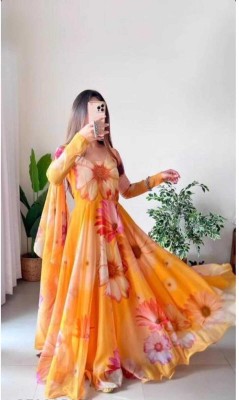 Prime Poster Anarkali Gown(Orange)
