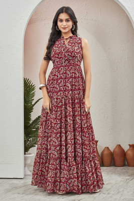 HouseOfCommon Flared/A-line Gown(Red)