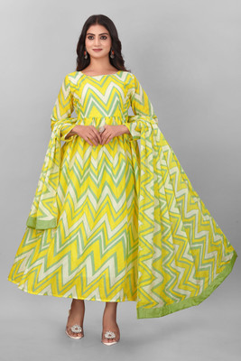 Mastvery Flared/A-line Gown(Yellow)