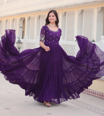 YOYO FASHION Flared/A-line Gown(Purple)