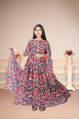LAAIBACREATION Anarkali Gown(Black)