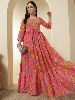 Evika Anarkali Gown(Pink)