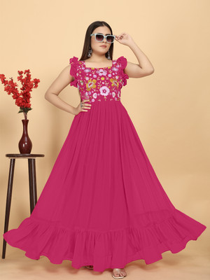Aksharam Anarkali Gown(Pink)