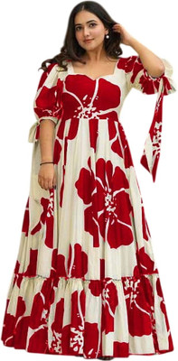 VIMURA FASHION Flared/A-line Gown(Red)