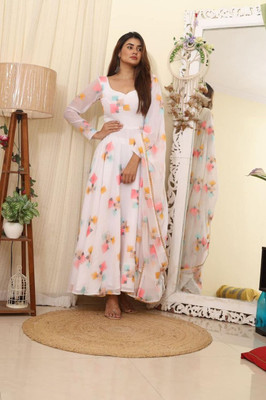 Pramukh Darshan Export Anarkali Gown(White)