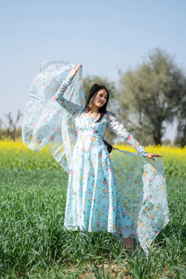 NARI DREAM Flared/A-line Gown(Light Blue)