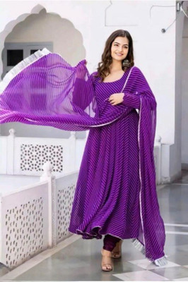 Vanray Fashion Anarkali Gown(Purple)