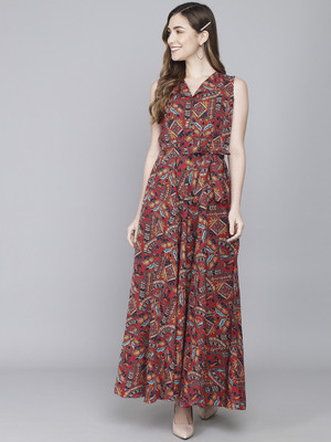 Rudraaksha Anarkali Gown(Multicolor)