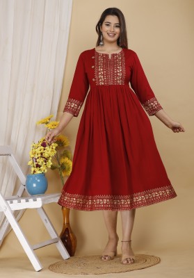 yashvi fab Anarkali Gown(Red)