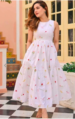 timgem Anarkali Gown(White)