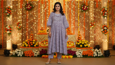 FASHIONWEAR Flared/A-line Gown(Brown)