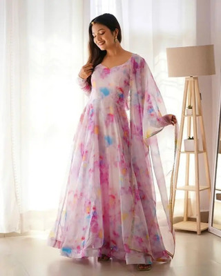TISVARA Anarkali Gown(Multicolor)