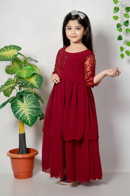 barkatdesigningplanet Flared/A-line Gown(Maroon)