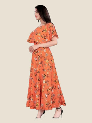 Db Fashion Vbz Flared/A-line Gown(Orange)