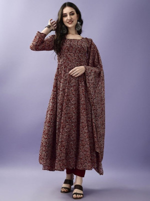 HA FASHION Anarkali Gown(Maroon)