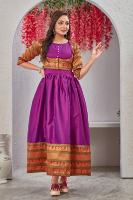 Thapnath Anarkali Gown(Purple)