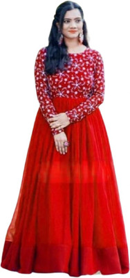 DURADERO Flared/A-line Gown(Red)