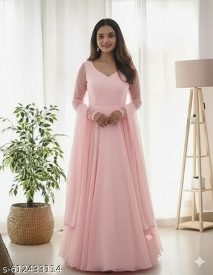 JEESHA ENTERPRISE Anarkali Gown(Pink)