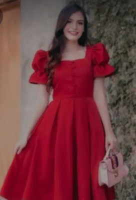Fusion designs Flared/A-line Gown(Red)