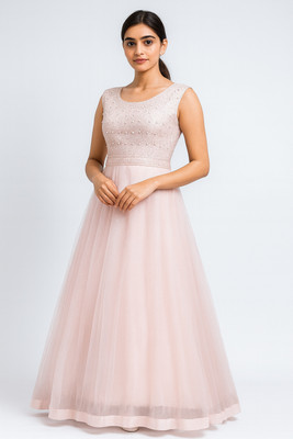 Hardik Flared/A-line Gown(Pink)