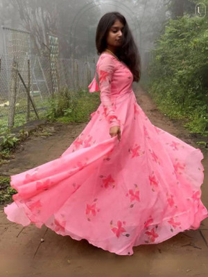 HouseOfCommon Anarkali Gown(Pink)