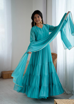 A A ITALIYA Anarkali Gown(Light Blue)