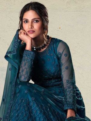 Miara Net/Lace Embroidered Gown/Anarkali Kurta & Bottom Material