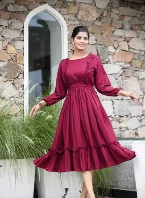 BOLD ARIA Flared/A-line Gown(Multicolor)