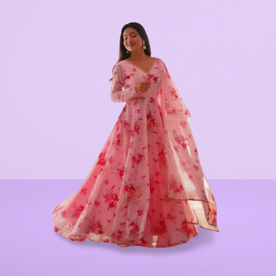 Sharda FAb Anarkali Gown(Multicolor)