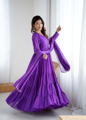 S2DCLOTHING Anarkali Gown(Purple)