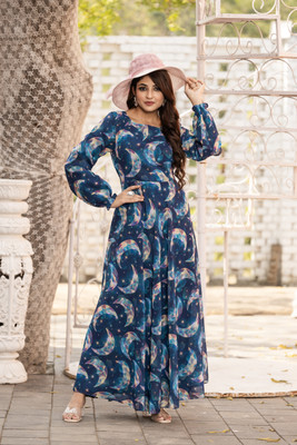 SARINKU Anarkali Gown(Multicolor)