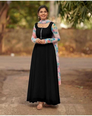 Panthcreation Flared/A-line Gown(Black)