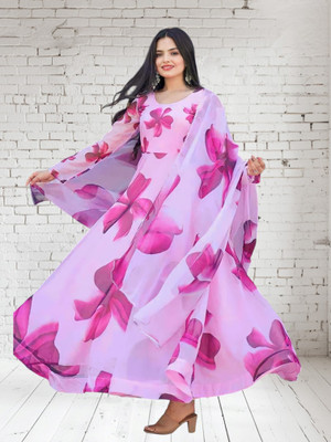 aasha Fashion Anarkali Gown(Pink)