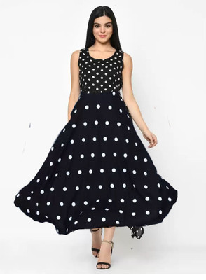 Kuber taxtile Flared/A-line Gown(Black)