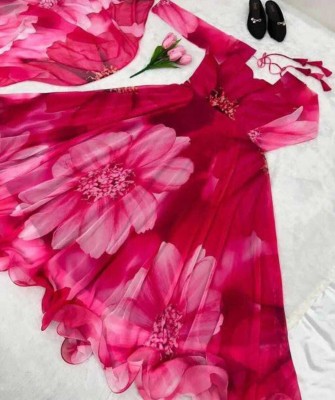 TWELVE DENIM Anarkali Gown(Pink)