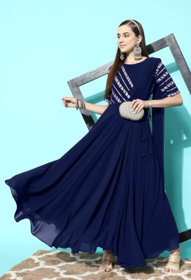 SANCIA Flared/A-line Gown(Blue)