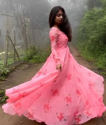 TISVARA Anarkali Gown(Pink)
