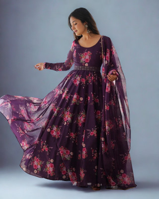Granthi Creation Anarkali Gown(Purple)