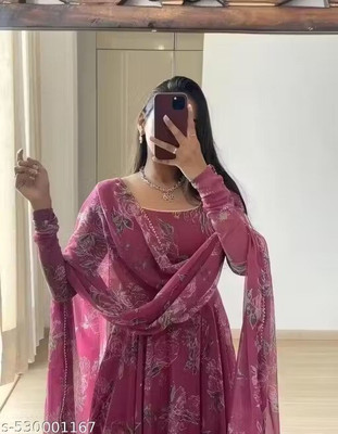 TheShivCreation Flared/A-line Gown(Pink)