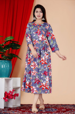 Shree Ganesh Fashion Flared/A-line Gown(Blue)