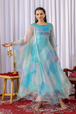 NIRYA FASHION Anarkali Gown(Light Blue)