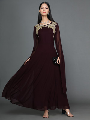 Ziva Fashion Flared/A-line Gown(Brown)