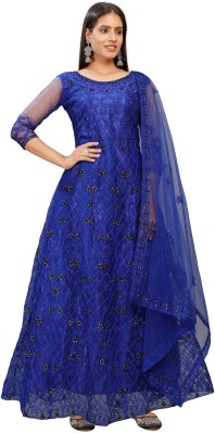 A To Z Cart Anarkali Gown(Blue)