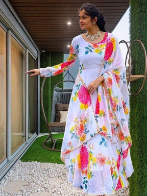 KRISHIVA EXPORT Anarkali Gown(Multicolor)